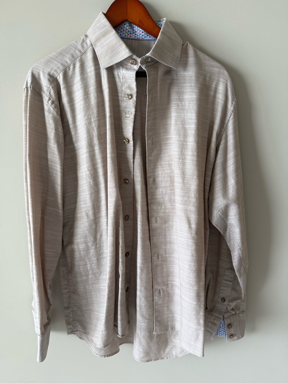 BERTIGO LIMITED EDITION Light Taupe Button-Up Shirt medium